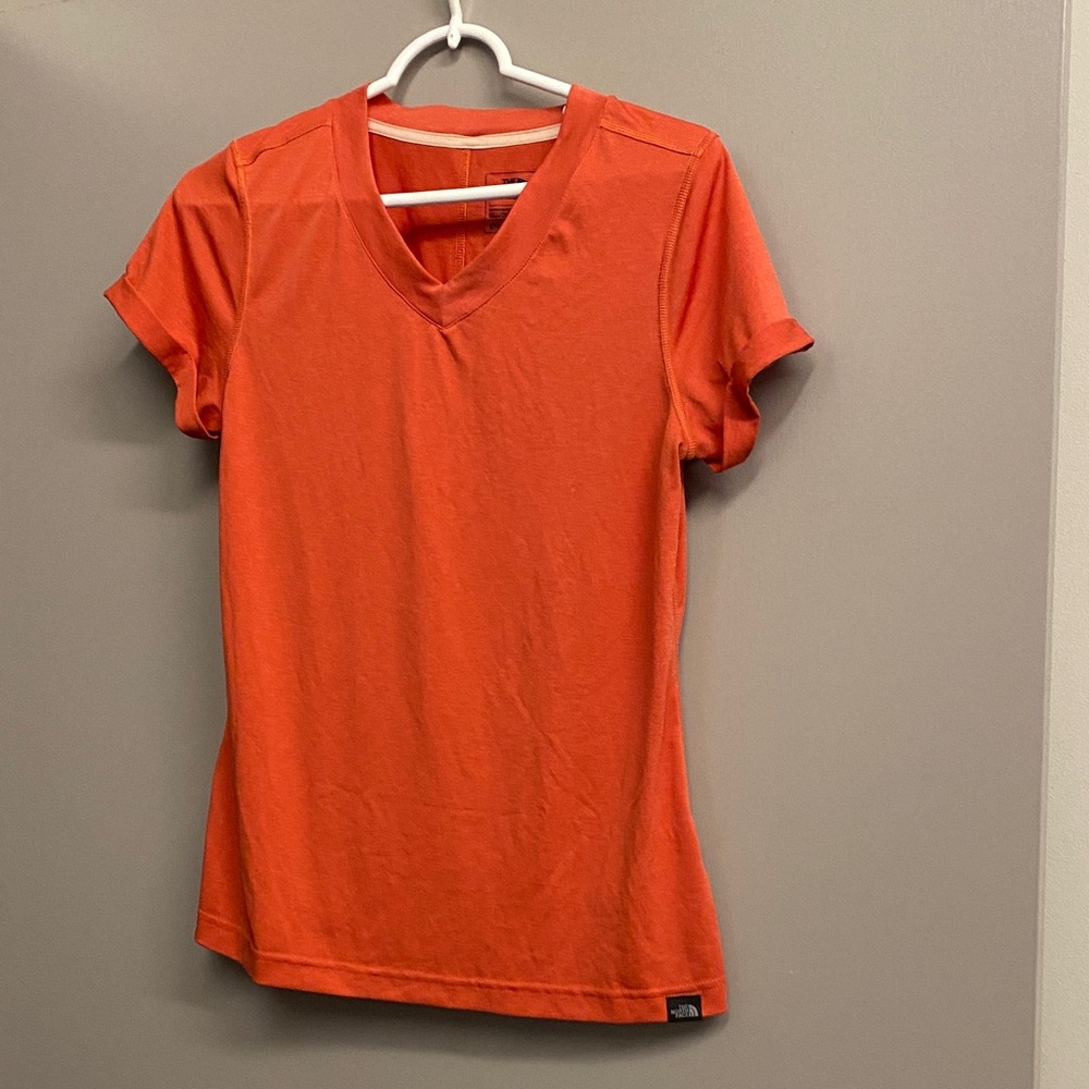 The North Face Women's Orange V-Neck T-Shirt